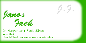 janos fack business card